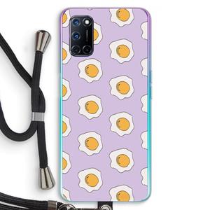 CaseCompany Bacon to my eggs #1: Oppo A92 Transparant Hoesje met koord