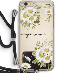 CaseCompany Daisies: iPhone 6 PLUS / 6S PLUS Transparant Hoesje met koord