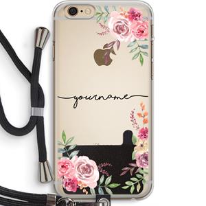 CaseCompany Rozen: iPhone 6 PLUS / 6S PLUS Transparant Hoesje met koord