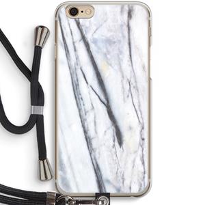 CaseCompany Gestreepte marmer: iPhone 6 / 6S Transparant Hoesje met koord