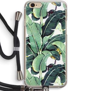 CaseCompany Bananenbladeren: iPhone 6 / 6S Transparant Hoesje met koord
