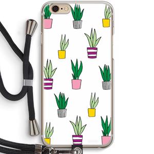 CaseCompany Sanseveria: iPhone 6 / 6S Transparant Hoesje met koord