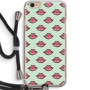 CaseCompany Lipjes: iPhone 6 / 6S Transparant Hoesje met koord