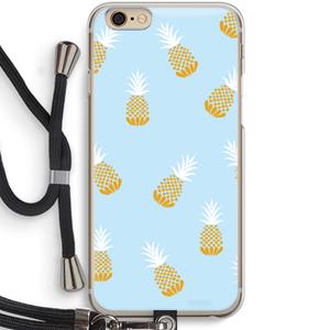 CaseCompany Ananasjes: iPhone 6 / 6S Transparant Hoesje met koord