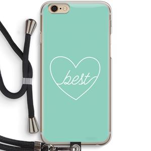 CaseCompany Best heart pastel: iPhone 6 / 6S Transparant Hoesje met koord