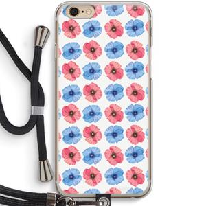 CaseCompany Klaproosjes: iPhone 6 / 6S Transparant Hoesje met koord