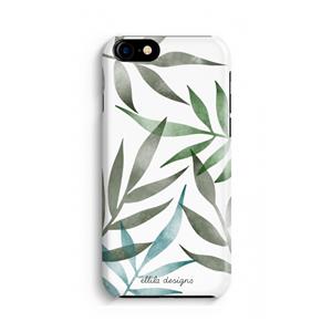 CaseCompany Tropical watercolor leaves: Volledig Geprint iPhone 7 Hoesje