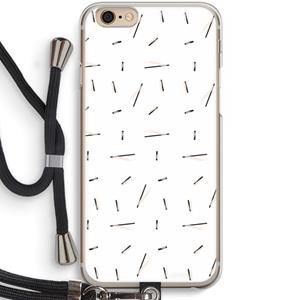 CaseCompany Hipster stripes: iPhone 6 / 6S Transparant Hoesje met koord