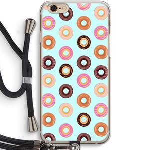 CaseCompany Donuts: iPhone 6 / 6S Transparant Hoesje met koord