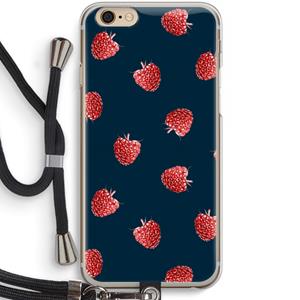 CaseCompany Framboosjes: iPhone 6 / 6S Transparant Hoesje met koord