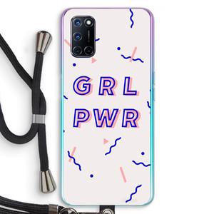 CaseCompany GRL PWR: Oppo A92 Transparant Hoesje met koord