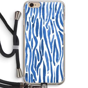 CaseCompany Blauwe nerven: iPhone 6 / 6S Transparant Hoesje met koord
