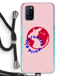 CaseCompany Run The World: Oppo A92 Transparant Hoesje met koord