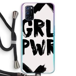 CaseCompany Girl Power #2: Oppo A92 Transparant Hoesje met koord