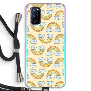 CaseCompany Regenboog: Oppo A92 Transparant Hoesje met koord