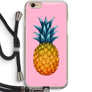 CaseCompany Grote ananas: iPhone 6 / 6S Transparant Hoesje met koord