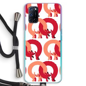 CaseCompany Dogs: Oppo A92 Transparant Hoesje met koord