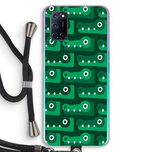 CaseCompany Crocs: Oppo A92 Transparant Hoesje met koord