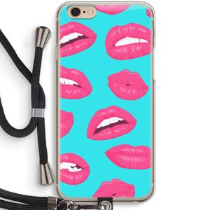 CaseCompany Bite my lip: iPhone 6 / 6S Transparant Hoesje met koord