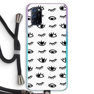 CaseCompany Eye pattern #2: Oppo A92 Transparant Hoesje met koord