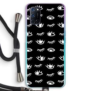 CaseCompany Eye pattern #3: Oppo A92 Transparant Hoesje met koord