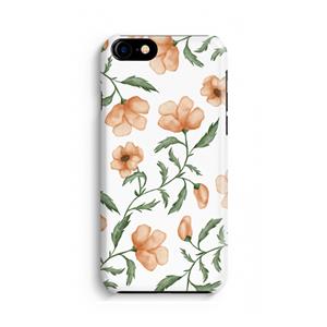 CaseCompany Peachy flowers: Volledig Geprint iPhone 7 Hoesje