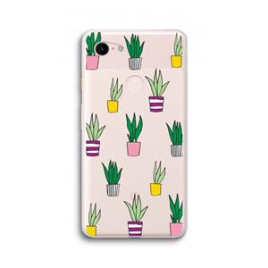 CaseCompany Sanseveria: Google Pixel 3 XL Transparant Hoesje