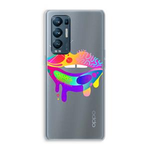 CaseCompany Lip Palette: Oppo Find X3 Neo Transparant Hoesje