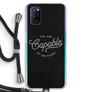 CaseCompany Capable: Oppo A92 Transparant Hoesje met koord