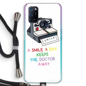CaseCompany Smile: Oppo A92 Transparant Hoesje met koord
