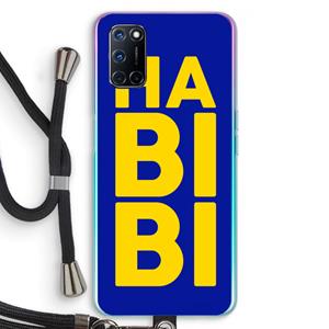 CaseCompany Habibi Blue: Oppo A92 Transparant Hoesje met koord