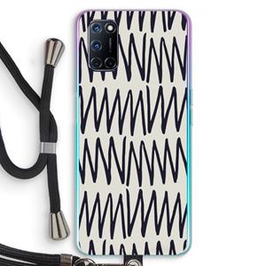 CaseCompany Marrakech Zigzag: Oppo A92 Transparant Hoesje met koord
