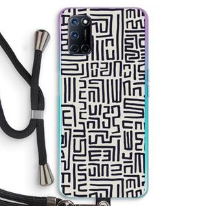 CaseCompany Moroccan Print: Oppo A92 Transparant Hoesje met koord