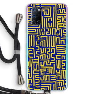 CaseCompany Majorelle Blue Print: Oppo A92 Transparant Hoesje met koord