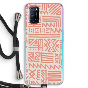 CaseCompany Marrakech Pink: Oppo A92 Transparant Hoesje met koord
