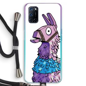 CaseCompany Lama: Oppo A92 Transparant Hoesje met koord