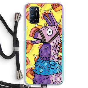CaseCompany Loot Burger: Oppo A92 Transparant Hoesje met koord