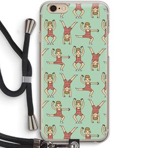 CaseCompany Gymboys: iPhone 6 / 6S Transparant Hoesje met koord