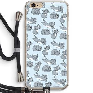 CaseCompany Poezen: iPhone 6 / 6S Transparant Hoesje met koord