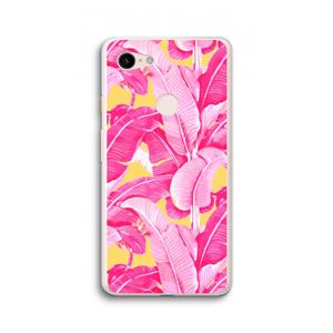 CaseCompany Pink Banana: Google Pixel 3 XL Transparant Hoesje