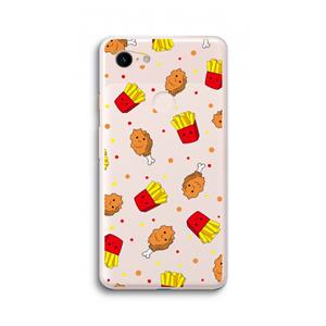 CaseCompany Chicken 'n Fries: Google Pixel 3 XL Transparant Hoesje