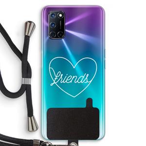 CaseCompany Friends heart pastel: Oppo A92 Transparant Hoesje met koord