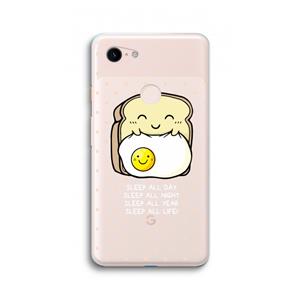 CaseCompany Sleep All Day: Google Pixel 3 XL Transparant Hoesje