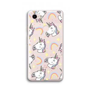 CaseCompany Rainbow Unicorn: Google Pixel 3 XL Transparant Hoesje