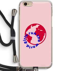 CaseCompany Run The World: iPhone 6 / 6S Transparant Hoesje met koord
