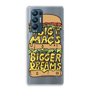 CaseCompany Big Macs Bigger Dreams: Oppo Find X3 Neo Transparant Hoesje