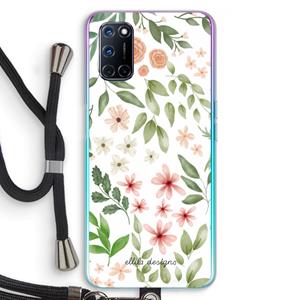 CaseCompany Botanical sweet flower heaven: Oppo A92 Transparant Hoesje met koord