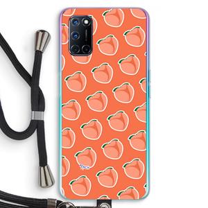 CaseCompany Just peachy: Oppo A92 Transparant Hoesje met koord