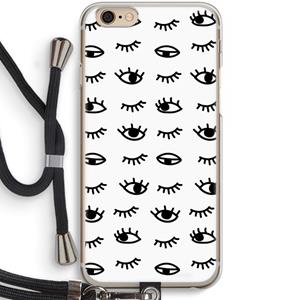 CaseCompany Eye pattern #2: iPhone 6 / 6S Transparant Hoesje met koord