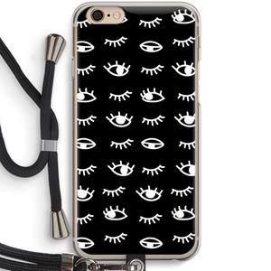 CaseCompany Eye pattern #3: iPhone 6 / 6S Transparant Hoesje met koord